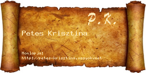 Petes Krisztina névjegykártya